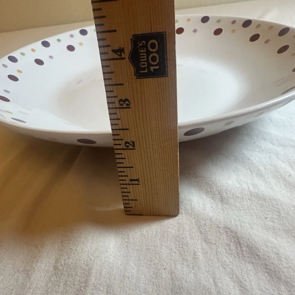Pampered Chef Simple Additions Large Polka Dot Pasta Serving Bowl‎ 13.5
